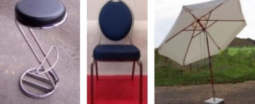 Stühle und Sitzkissen